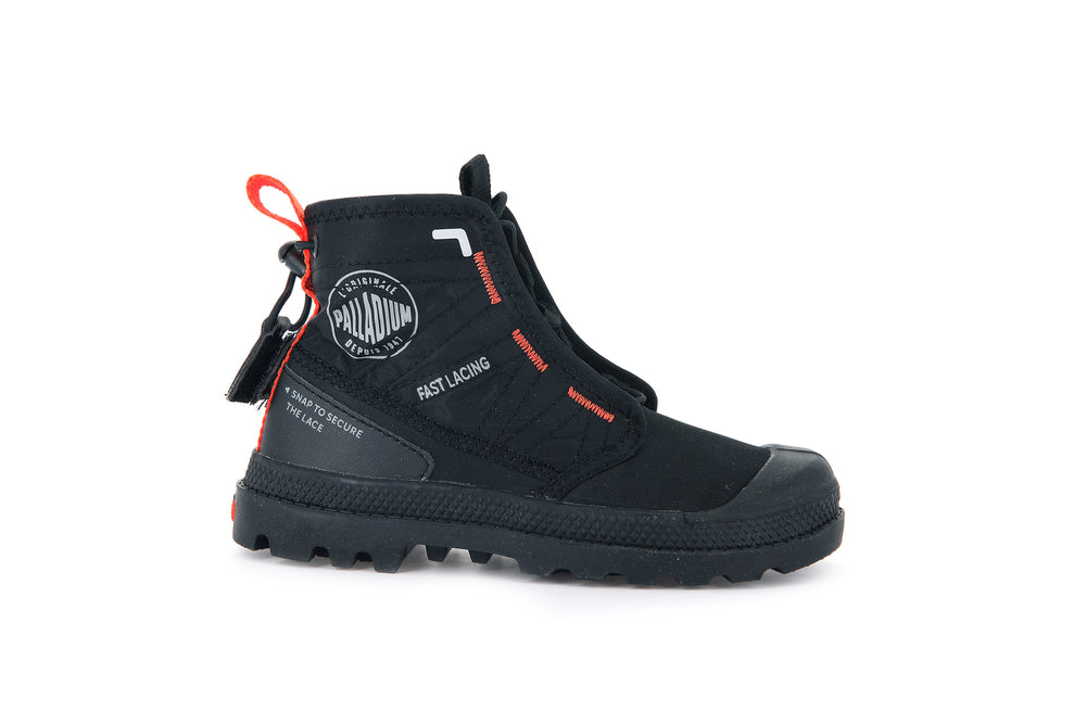 Botas Palladium PAMPA TRAVEL Niños Negras | Costa Rica-17046